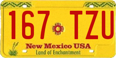 NM license plate 167TZU