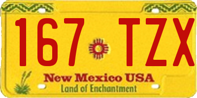 NM license plate 167TZX