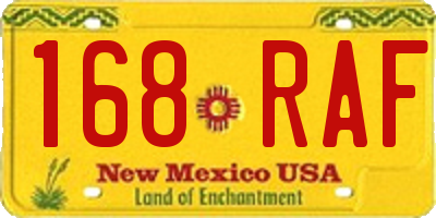 NM license plate 168RAF