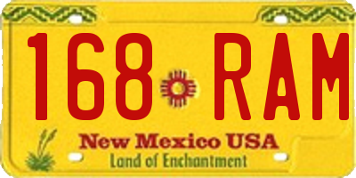 NM license plate 168RAM