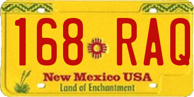 NM license plate 168RAQ