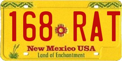 NM license plate 168RAT