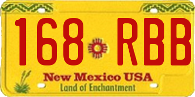 NM license plate 168RBB