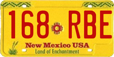 NM license plate 168RBE