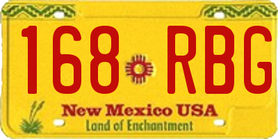 NM license plate 168RBG