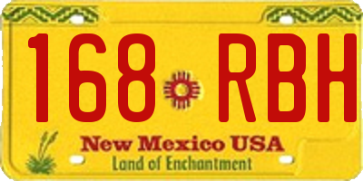 NM license plate 168RBH