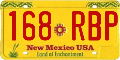 NM license plate 168RBP