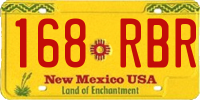 NM license plate 168RBR