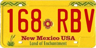 NM license plate 168RBV
