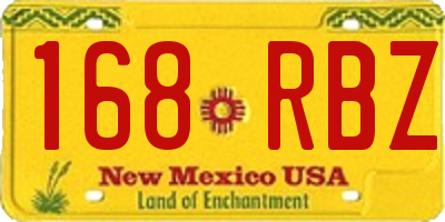 NM license plate 168RBZ
