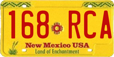 NM license plate 168RCA