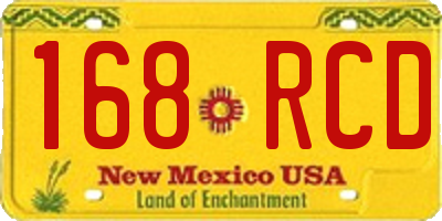 NM license plate 168RCD