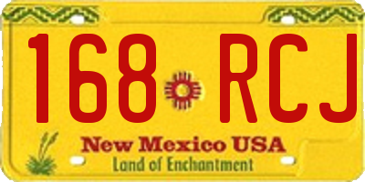 NM license plate 168RCJ