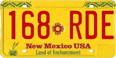 NM license plate 168RDE