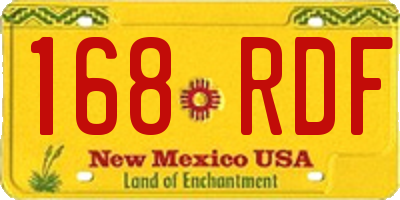 NM license plate 168RDF