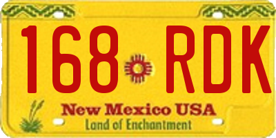 NM license plate 168RDK