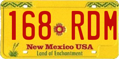 NM license plate 168RDM