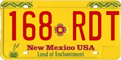 NM license plate 168RDT