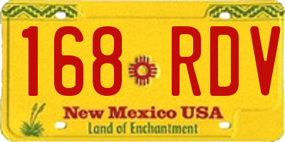 NM license plate 168RDV