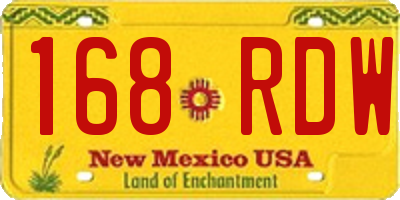 NM license plate 168RDW