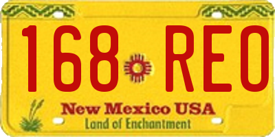 NM license plate 168REO