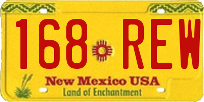 NM license plate 168REW
