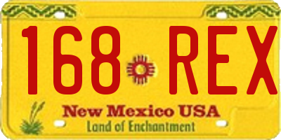 NM license plate 168REX