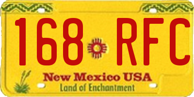 NM license plate 168RFC