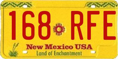 NM license plate 168RFE