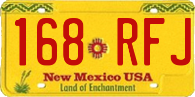 NM license plate 168RFJ
