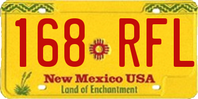 NM license plate 168RFL