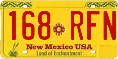 NM license plate 168RFN