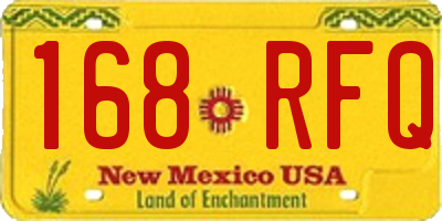NM license plate 168RFQ