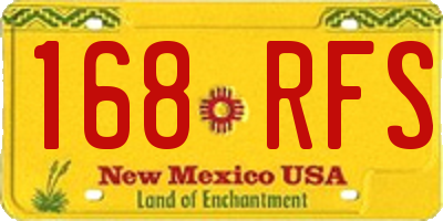 NM license plate 168RFS