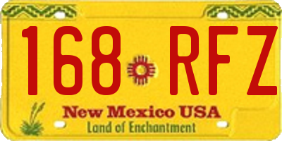 NM license plate 168RFZ