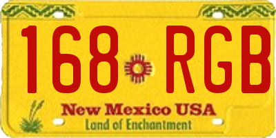 NM license plate 168RGB