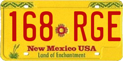 NM license plate 168RGE