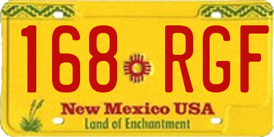 NM license plate 168RGF