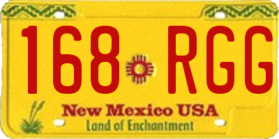 NM license plate 168RGG
