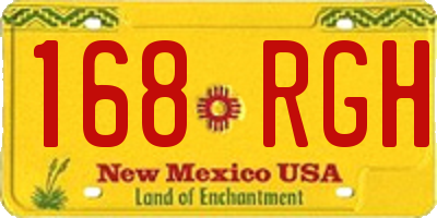 NM license plate 168RGH