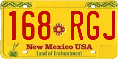 NM license plate 168RGJ