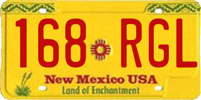 NM license plate 168RGL