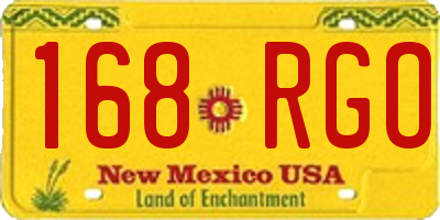 NM license plate 168RGO