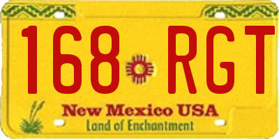 NM license plate 168RGT