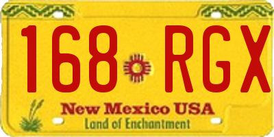 NM license plate 168RGX