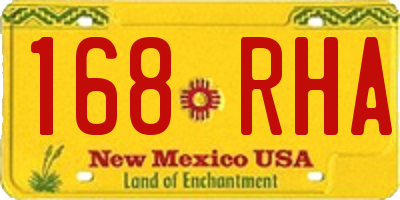 NM license plate 168RHA