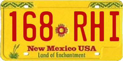 NM license plate 168RHI
