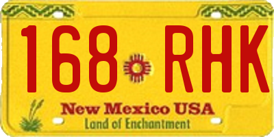 NM license plate 168RHK