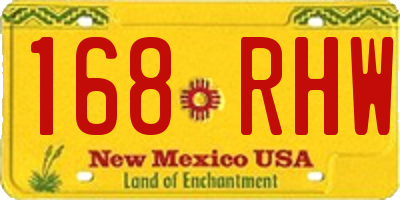 NM license plate 168RHW