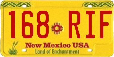 NM license plate 168RIF